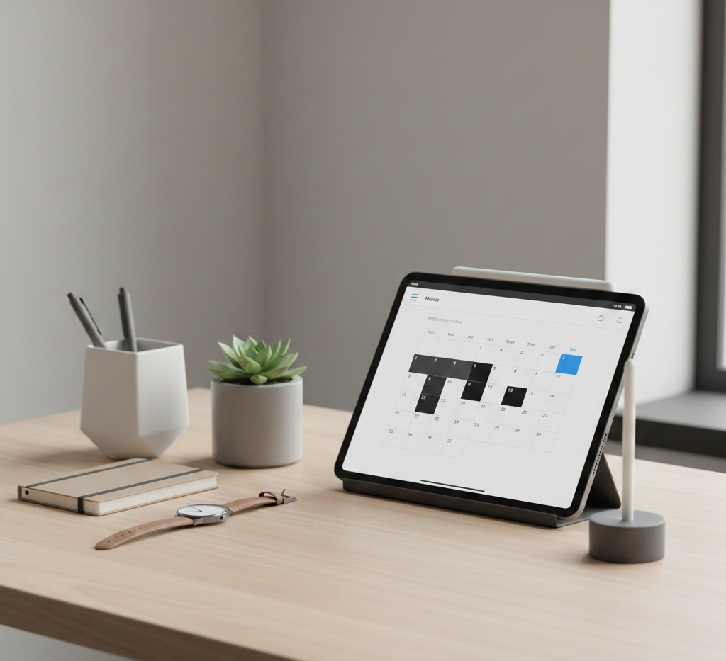 Sistema de planificación y gestión del tiempo con calendario y herramientas